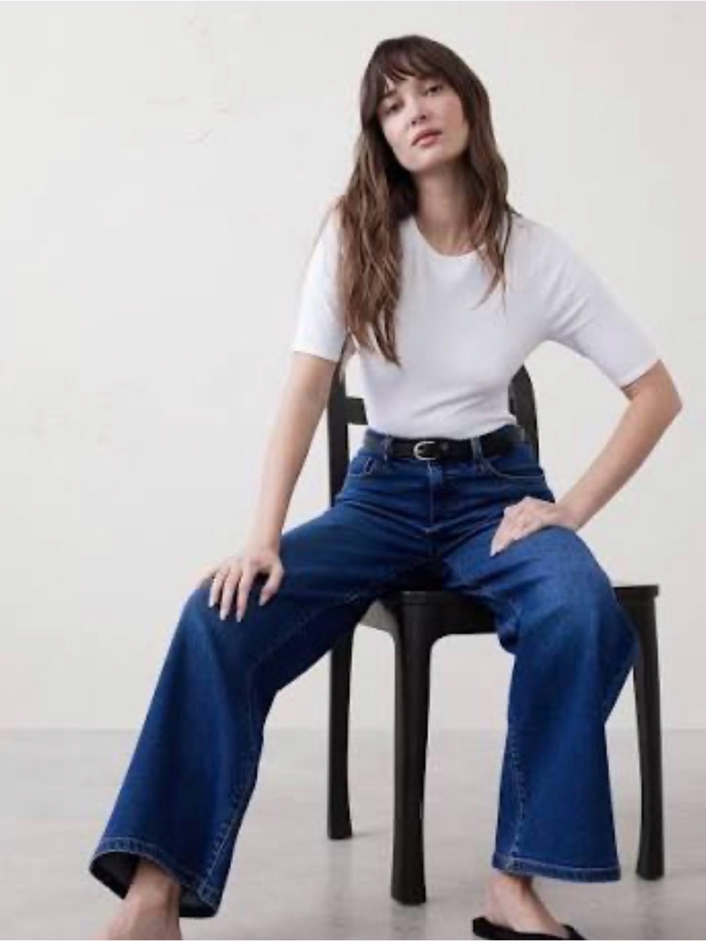 Banana Republic Dark Wash Wide Leg Trouser Jeans